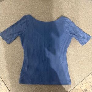 Abercrombie & Fitch Blue Ribbed Blouse